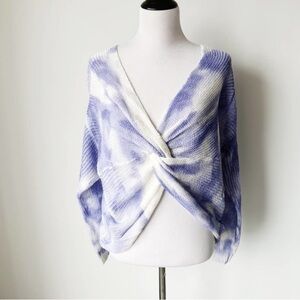 NWT Anthropologie Twist Front Sweater - Purple/White - Size M / L